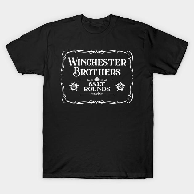 

Men Black Print T-shirt Supernatural Salt Rounds No-Cut Transfer Paper Print Cotton Tshirt L чорний