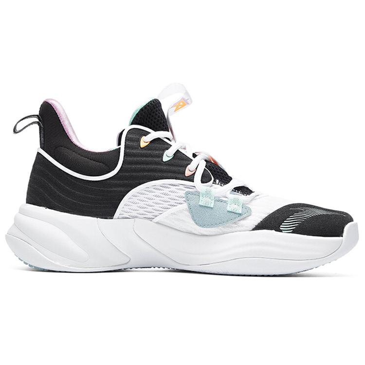 New Anta Heat Wave 2 Cushioning Anti Slip And Wear Resistant Low Top Basketball Shoes Men's Black White Green 112031105-2