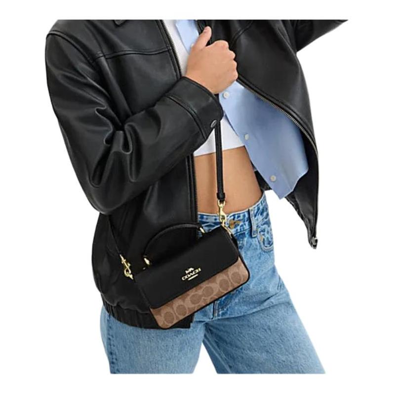 COACH handbag JOSIE 18 brand logo buckle closure, artificial leather and cow leather, one-shoulder cross-body handbag, small size, women's model