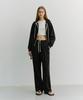 Deonseuteu Unisex Leather Logo Wide Sweat Pants_Udpa6A102_Black