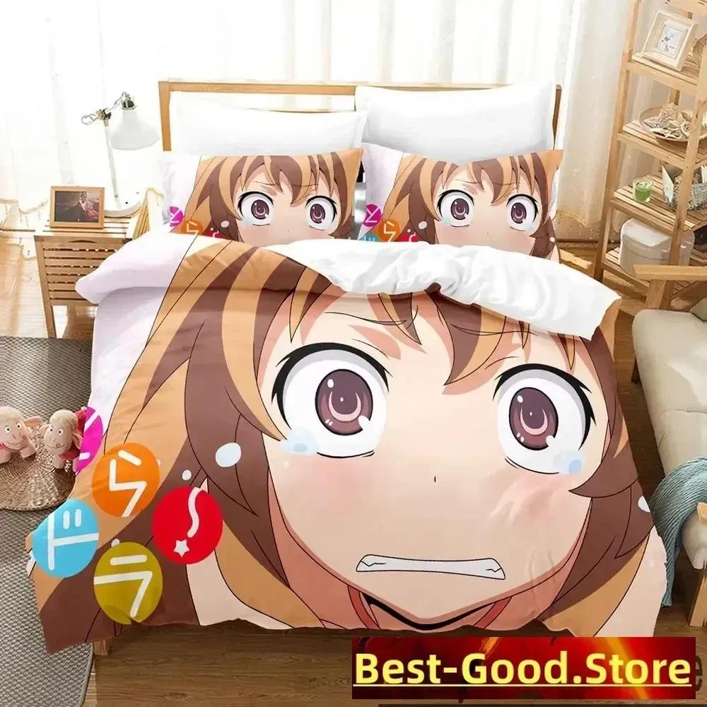 Anime Toradora TIGER DRAGON Bedding Set Duvet Cover Sheet Printed Bed Set Pillowcase Bed Full Queen King Size Comforter Bedroom