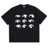 Unisex T-Shirt mit Baumwoll-Augenprint-Design Sommer Koreanischer Stil Harajuku Kleidung kurzärmliges Oberteil Y2k Street Casual lockeres T-Shirt