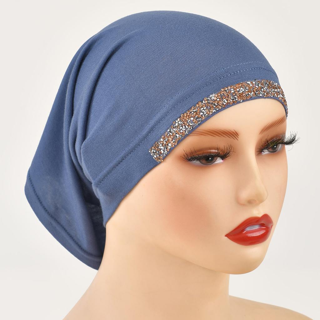 Modal Baumwolle Rauten Unterkappe Dehnbarer Hijab Schlicht Weiche Haube Muslimische Frauen Elastischer Innerer Hijab Turban Islam Unterschal