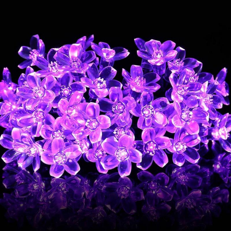 Solar Cherry Blossom String Lights Rainproof Waterproof Led Lights For Outdoor Garden Party