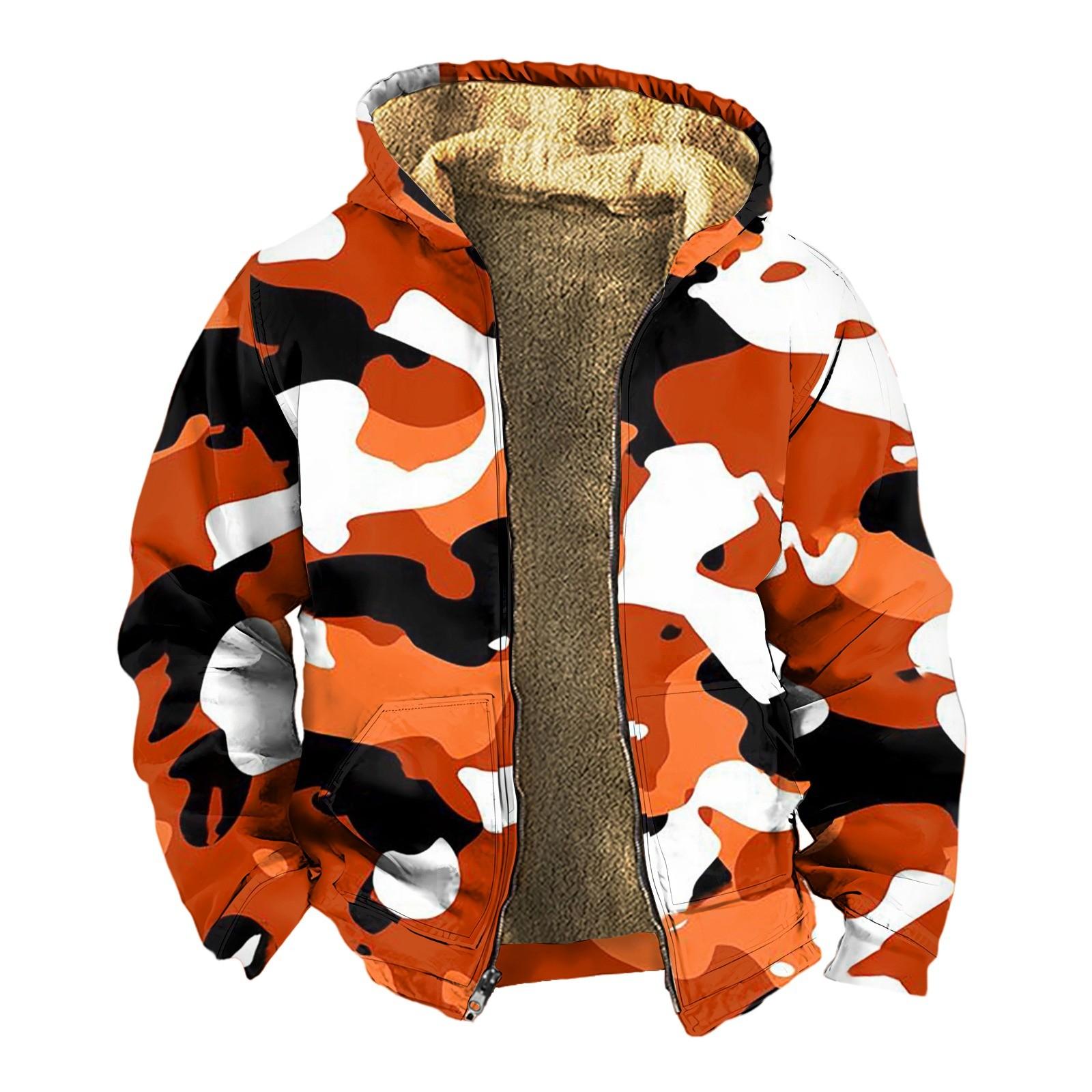 

Мужская утолщенная куртка на пуговицах с двойным карманом и карманной вставкой, хлопковая куртка XL оранжевый