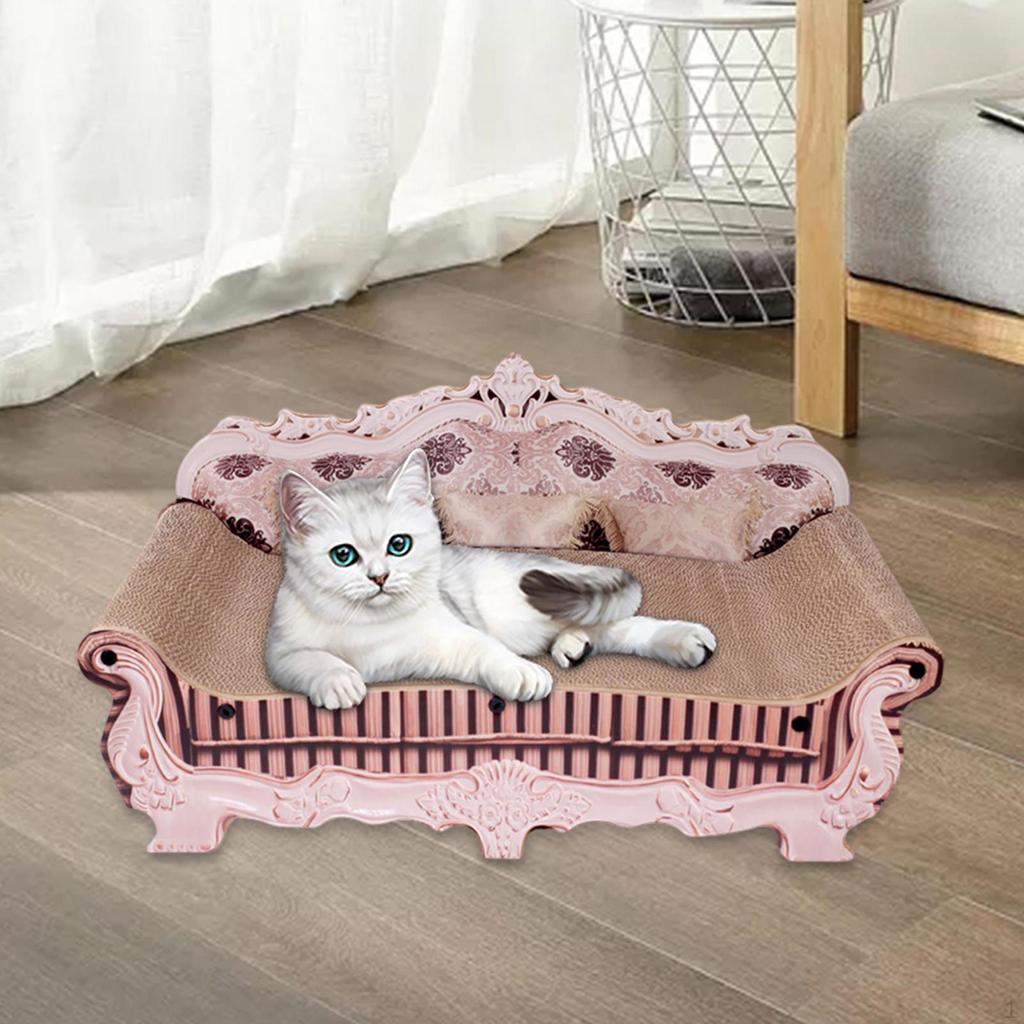 Corrugated Cardboard Cat Scratcher Couch Bed Kitten Sleeping Nest 20x9.5x9.5inch Versatile Wear