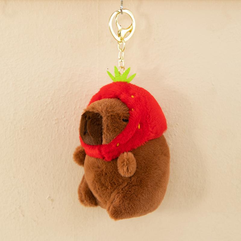 Creative Plush Kapibara Blowing Bubble Keychain Pendant Cute Couple Schoolbag Keychain Small Pendant