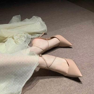Thin Heel Strap Beautiful Temperament Single Shoes Sexy Women's Sandals 2025 Spring and Summer New Pointed Patent Leather High Heels Women
