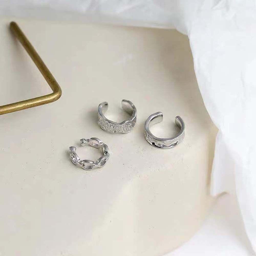 

Ear Jewelry Party Geometric Clip Earrings Women Ear Cuff Set Cartilage Hoop Earrings Korean Style серебряный