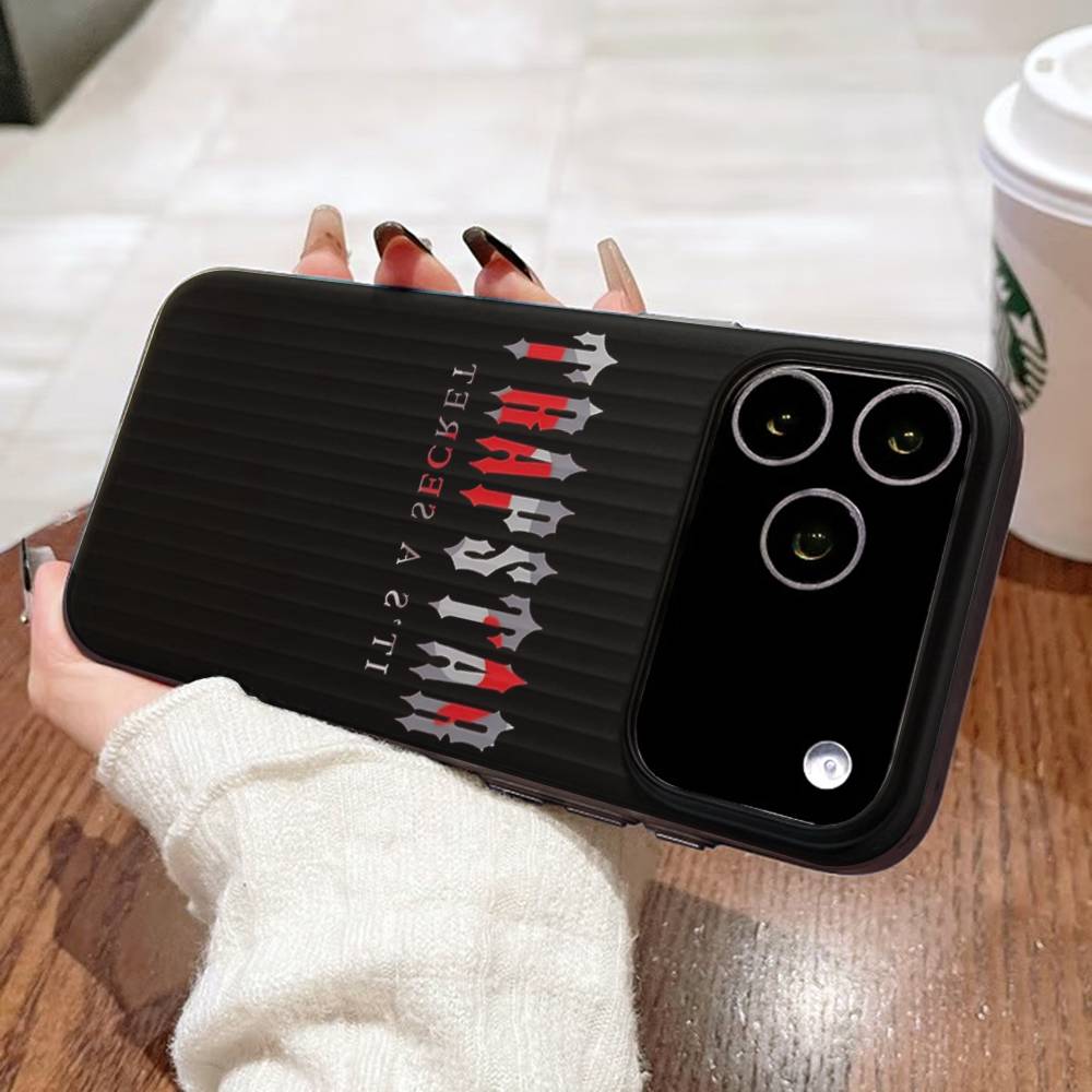 T-Trapstars Soft Corrugated Phone Case For IPhone 11 12 13 14 15 16 17 Pro Max Plus Pro Shockproof Cover