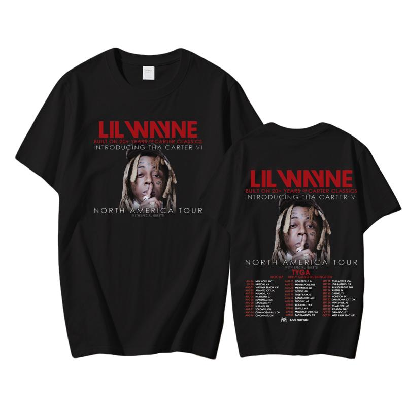 

Lil Wayne Tour 2025 Tshirt Graphic Printing T-shirt 100% Cotton Casual Tee-shirt for Summer Cotton Fashion Tshirt Female Clothes XS білий