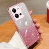 KEYSION Luksusowe etui na telefon z brokatem i powłoką galwaniczną dla VIVO V25 5G V25e Przezroczysty miękki TPU Odporny na wstrząsy tylny pokrowiec dla VIVO V25e V25 5G