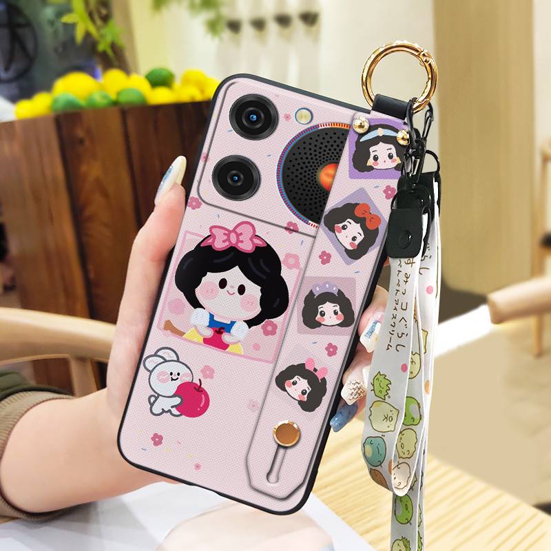 Silicone Wrist Strap Phone Case For ZTE Nubia Music Lanyard Durable Wristband Soft Case Ring Anti-knock Cartoon Cute