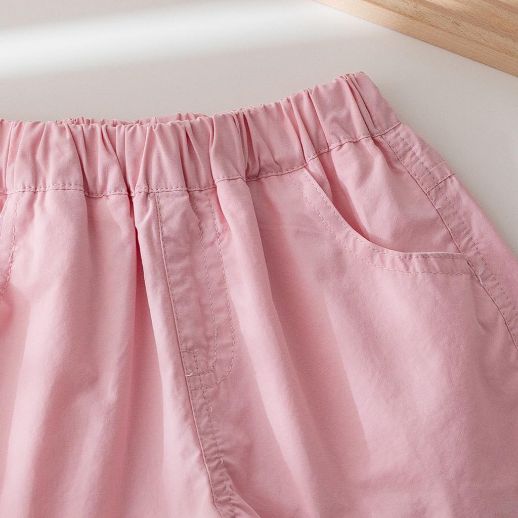 Girls' Summer Shorts Color Blocked Breathable Straight Leg Pants Baby Girls' Versatile Pants for Outdoor Wear
