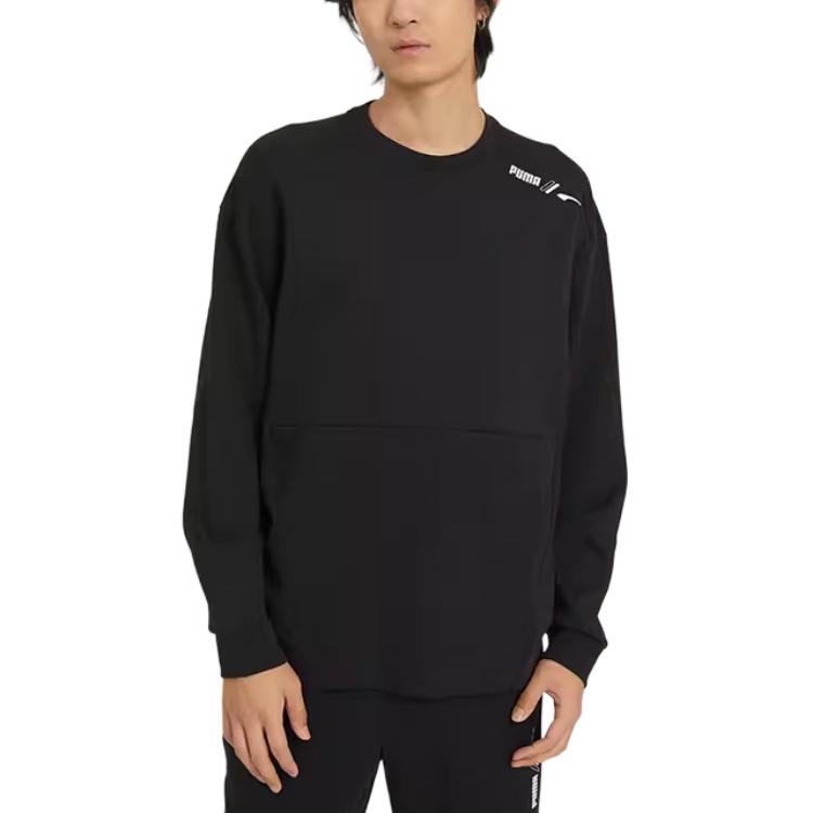 Men's PUMA EVOSTRIPE Sweatshirts Men's Black Crew Neck Moderate Regular