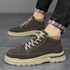 Autumn and winter new men's high-top thick-soled Martin boots trendy outdoor tooling casual short boots leather-faced versatile men's boots