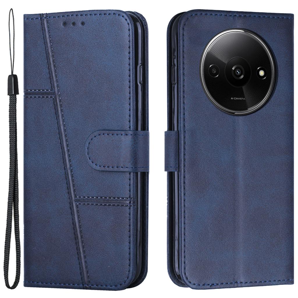 For Xiaomi Redmi A3 4G/Poco C61 4G Case Calf Texture Leather Wallet Phone Cover with Folio Stand