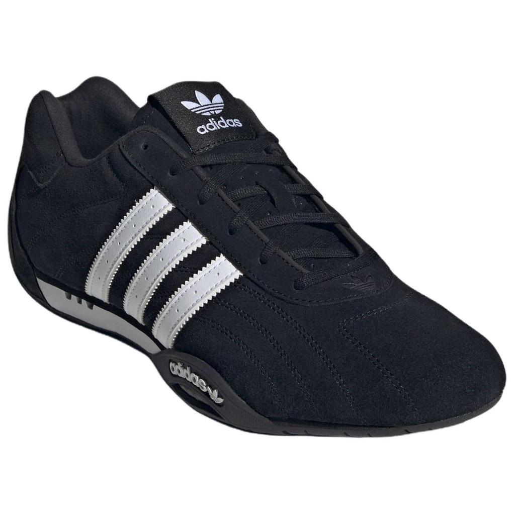 Adidas Originals Adiracer Leather Comfortable Versatile Low-Top Lifestyle Sneakers Unisex Sneakers Black White IH4154