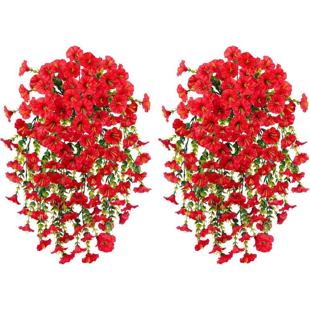 Multicolor Lifelike Morning Glory Vine Simulation Eucalyptus Leaves  Wall Hanging Ornament