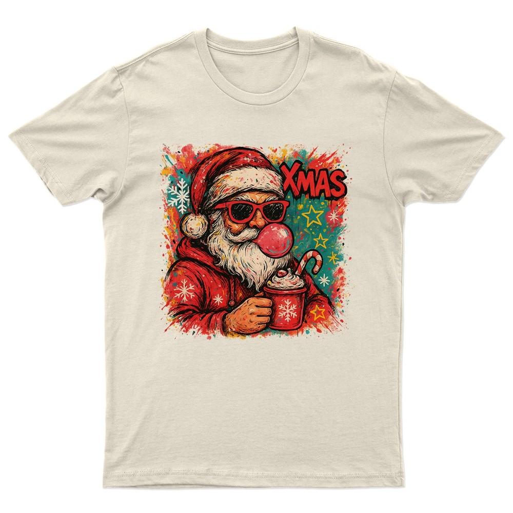 XMAS Santa Coffee Christmas TShirt Unisex Gift Retro Seasonal Funny Claus