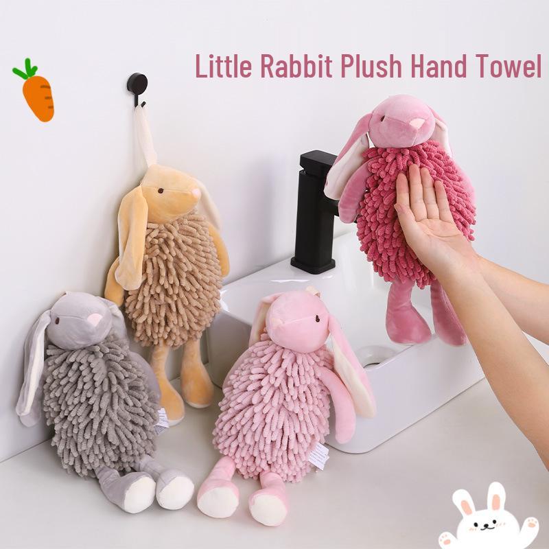 Chenille Cartoon Bunny Hand Towel Puppet - Creative Rabbit Plush Toy