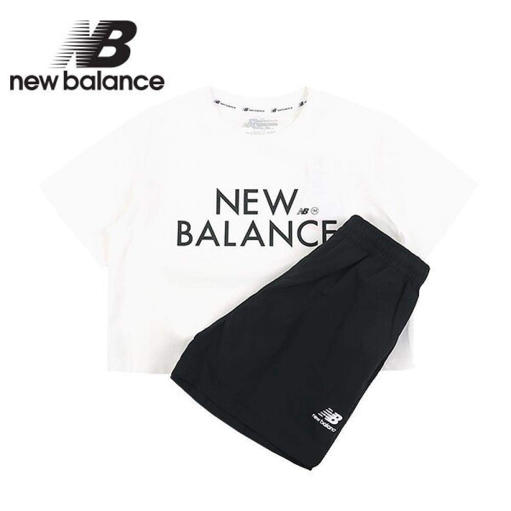 

New Balance Kids Girls Cropped Short Sleeve Tee Setup White 120