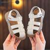 Girls' Hollow Sandals Summer New Style Children's Princess Toe Shoes, Little Girls' Soft Soled Baby Roman Shoes Summer Style