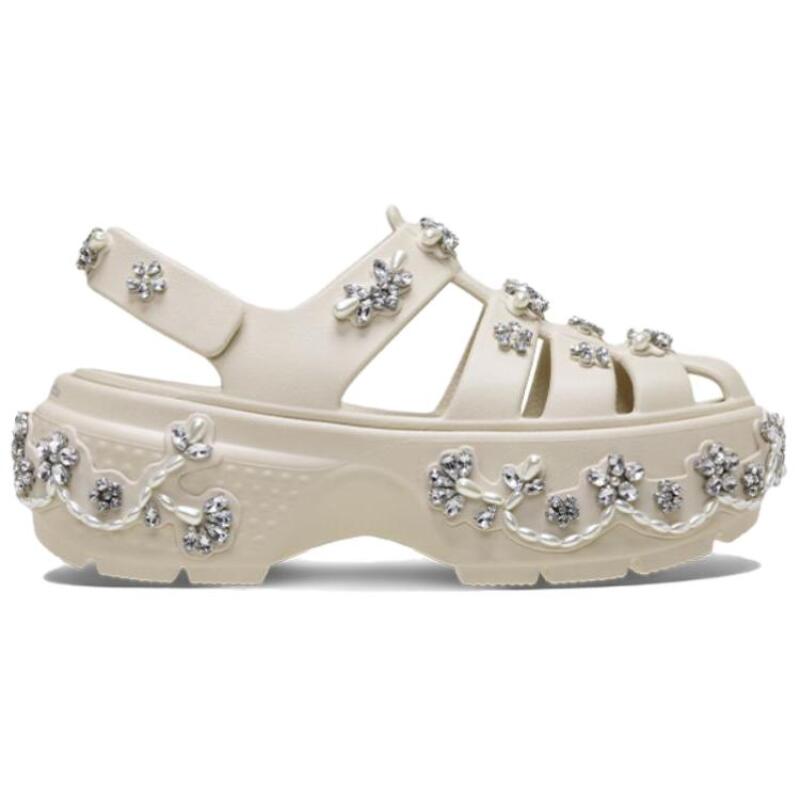 SIMONE ROCHA X Crocs Snow House Comfortable and Versatile Roman Sandals Unisex Cement Grey