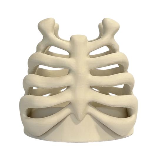 

Ribcage Pen Holder Gothic Makeup Brush Holder 3D Printed Anatomy-Themed Skull Pen Holder Desktop Organizer for Vanity Desk Office Room Decor белый