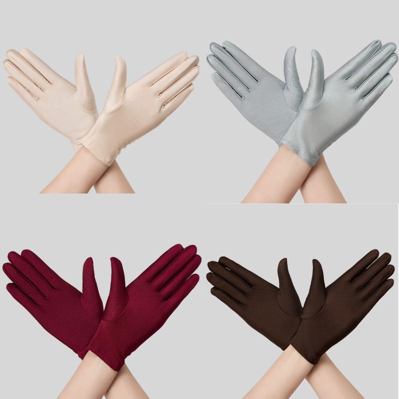 Stretchy Sun Protection Gloves, Breathable Thin Full‑Finger Driving Gloves for Women, Non‑slip Touch‑Screen Friendly