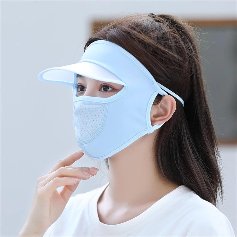 Women's Anti-UV Full Face Ice Silk Breathable Driving Sunshade Mask with Eye Corner Protection, 3D Design