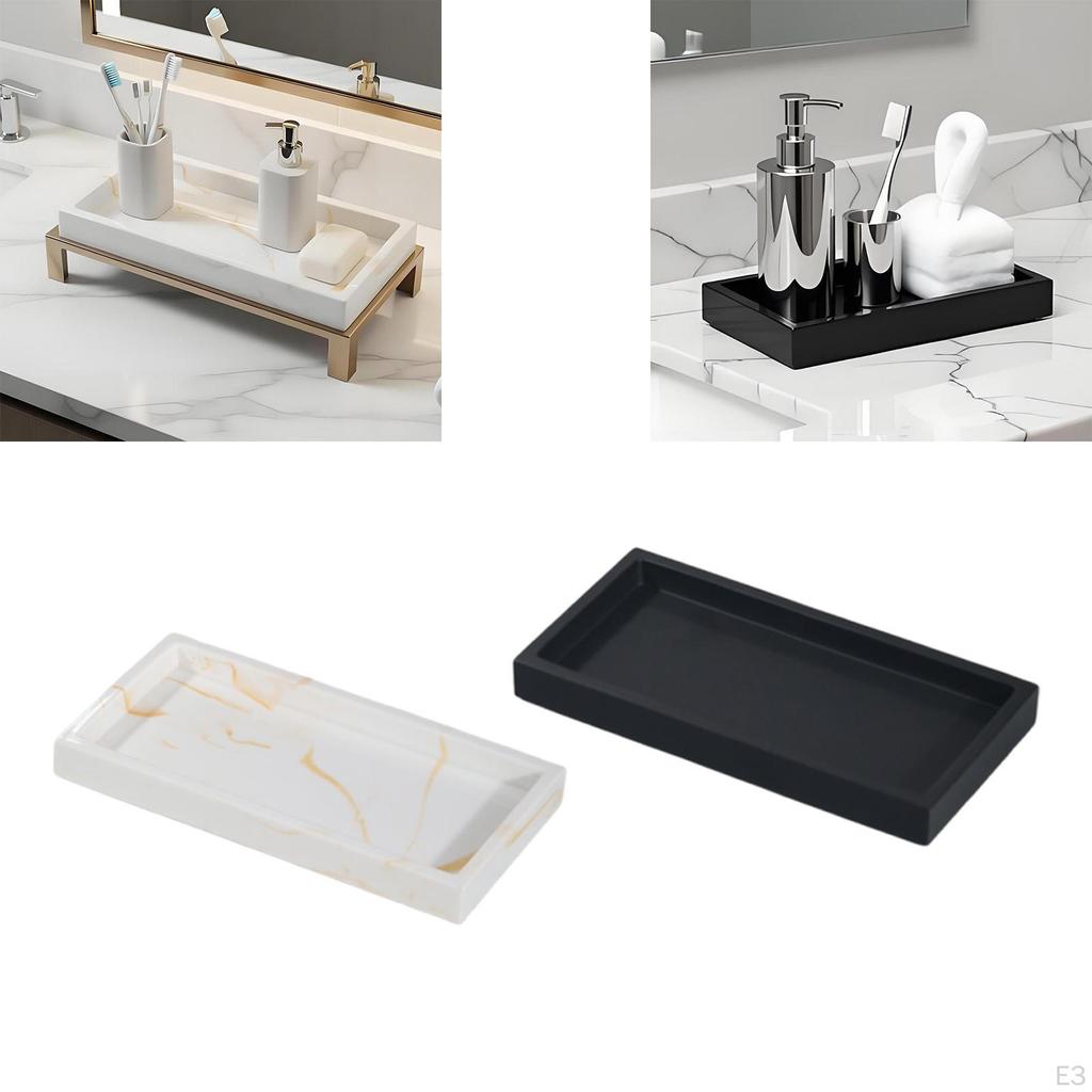 Bathroom Vanity Tray Countertop Organizer Small Fashion Rectangle Jewelry Soap and Sponge