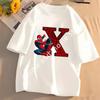 SpiderMans Women T Shirt Letter ABC Cotton Clothes Tops Women Summer Breathable Cute Short Sleeve Ladies' Fashion Top