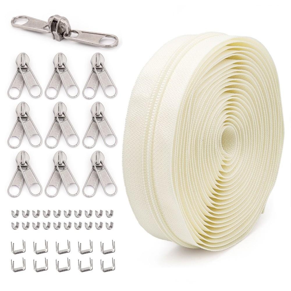 

Double Side Nylon Zipper Tape No.5 Bag Zipper Set New Sewing Zipper Tape Sewing Accessories бежевий