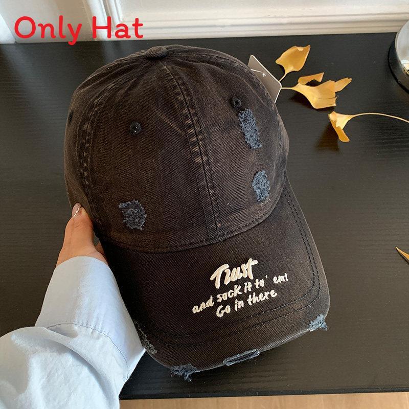 Vintage Style Cotton Baseball Cap With Embroidered Letters For Women Spring Summer Sun Protection