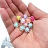 ZW01 50pcs 11x12mm Mini Acrylic Straight Hole Pumpkin Shape Beads Mixed Loose Beads Making Material Beads DIY Trend Bracelet