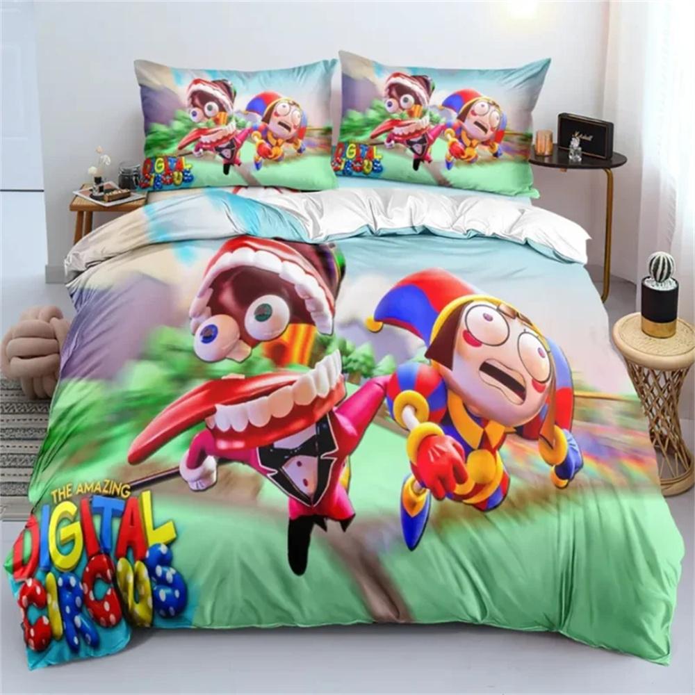 THE AMAZING DIGITAL CIRCUS Bedding Set 3D Duvet Cover Set Bedspread For Boys Girls Kids Home Textiles Microfiber Bedspread