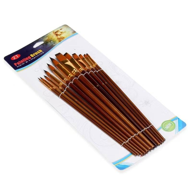 12 Pcs Painting Brushes Set Watercolor Brushes Drawing and Art Supplies for Kids