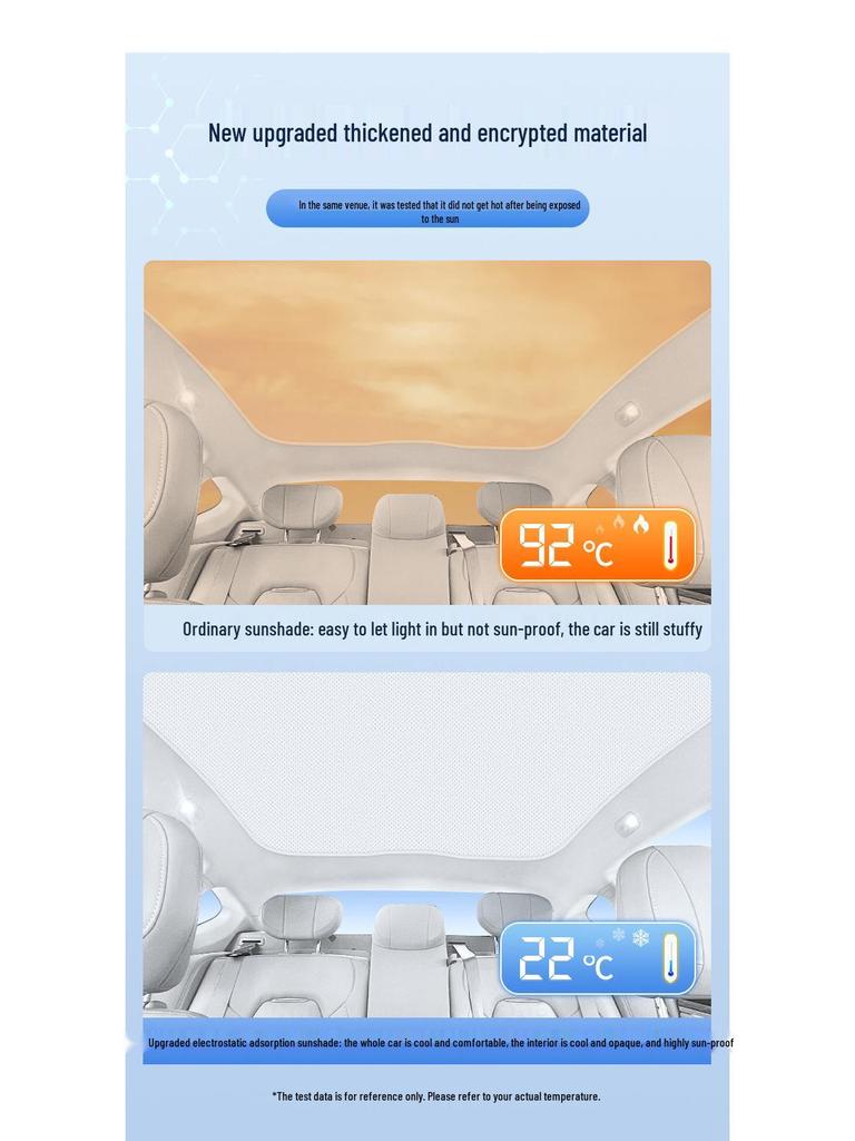 Nezha GT 23 Sunroof Sunshade: Static Heat Insulation, Sun Protection, Privacy, Opaque