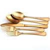 5Pcs/Set Stainless Steel Gold Dinnerware Set Cutlery Set Matte Wedding Family Hotel Tableware Knife Fork Dessert Spoon