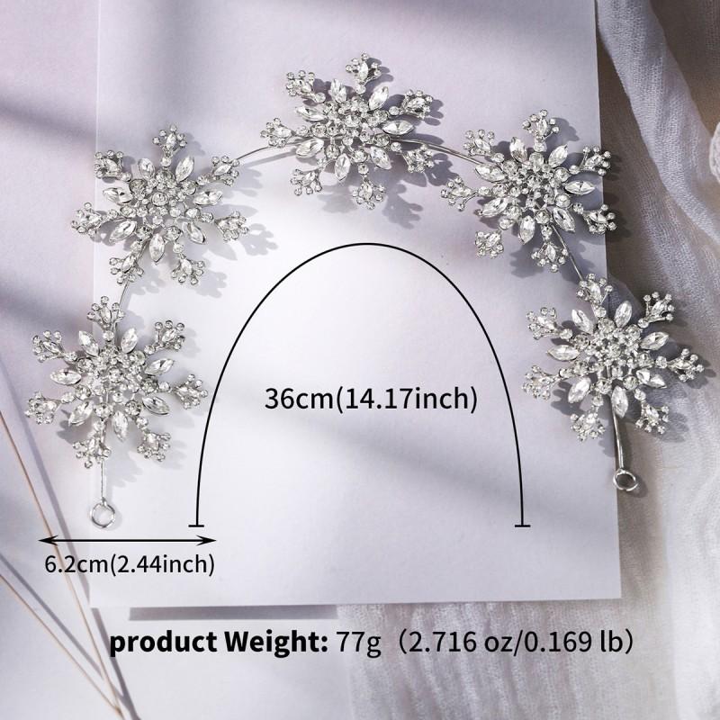 

Silver Snowflake Hair Band Fashion Alloy Diamond-encrusted Welding Birthday Party Wedding Photo Headband