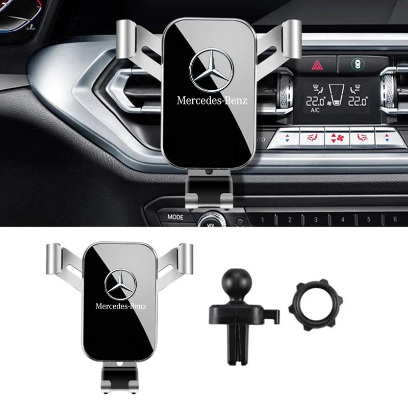 

Car Phone Holder Car Air Vent Clip Mount Mobile Phone Holder for Mercedes Benz New B/C/E Class A Class C200L GLC GLK CLA GLA серебряный