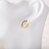 Colorful Zircon Heart Stud Earrings - Rainbow Rhinestone Heart-Shaped Earrings for Women Jewelry