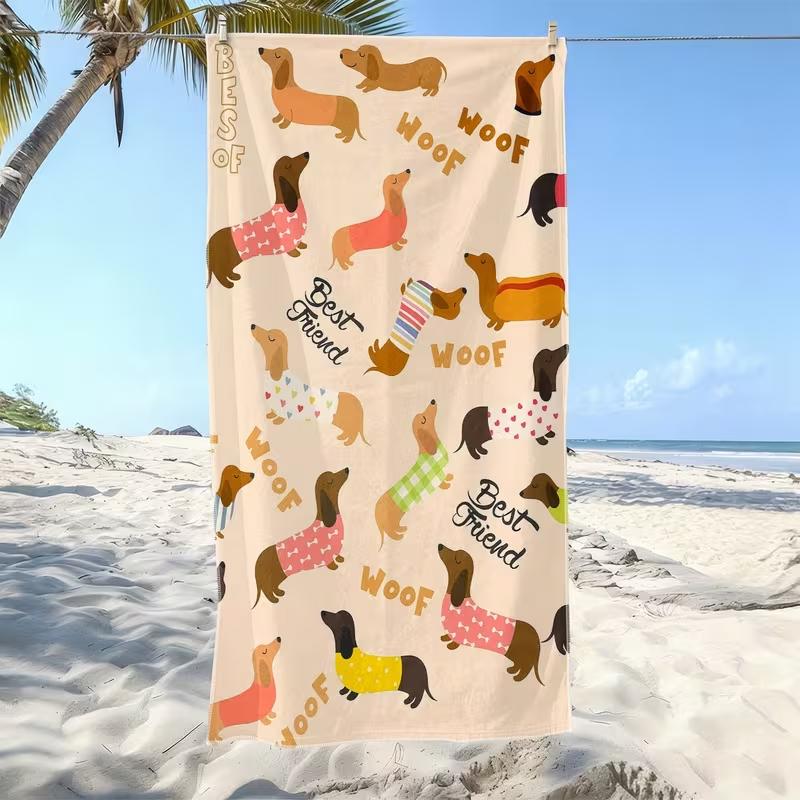 Teal Fish Skeleton Print Beach Towel Nautical Striped Fishbone Design Quick Dry Soft Absorbent Towel for Ocean Lovers