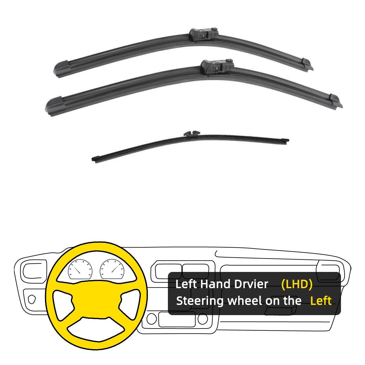 

3PCS Для BMW X5 E70 2012-2013 24 19 15 Щітки склоочисника передні задні вітрове скло Аксесуари для різання вікон 2012 2013