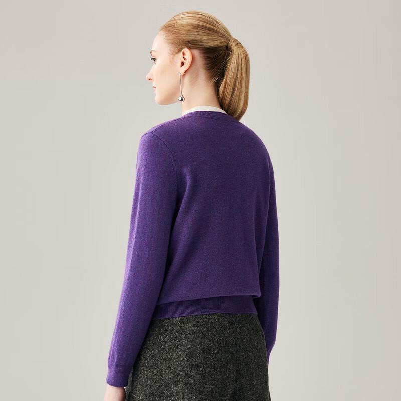 Zhaojun Women's 100% Cashmere Round Neck Cardigan