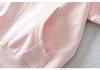 Women's Macaron Color Short-Sleeved Hooded Cardigan with Bubble Sleeves and Thin Sun Protection