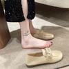 Simple and Fashionable Soft Leather Women's Shoes 2024 Spring New Shallow Cut Versatile Comfortable and Breathable Single Shoe