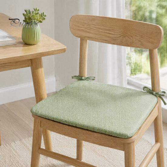 Natural Texture Seat Cushion Office Chair with Ties, Ultra Soft Square Cushion, 15.75"x15.75" for Breathable Washable Pad Dining Chair, Home
