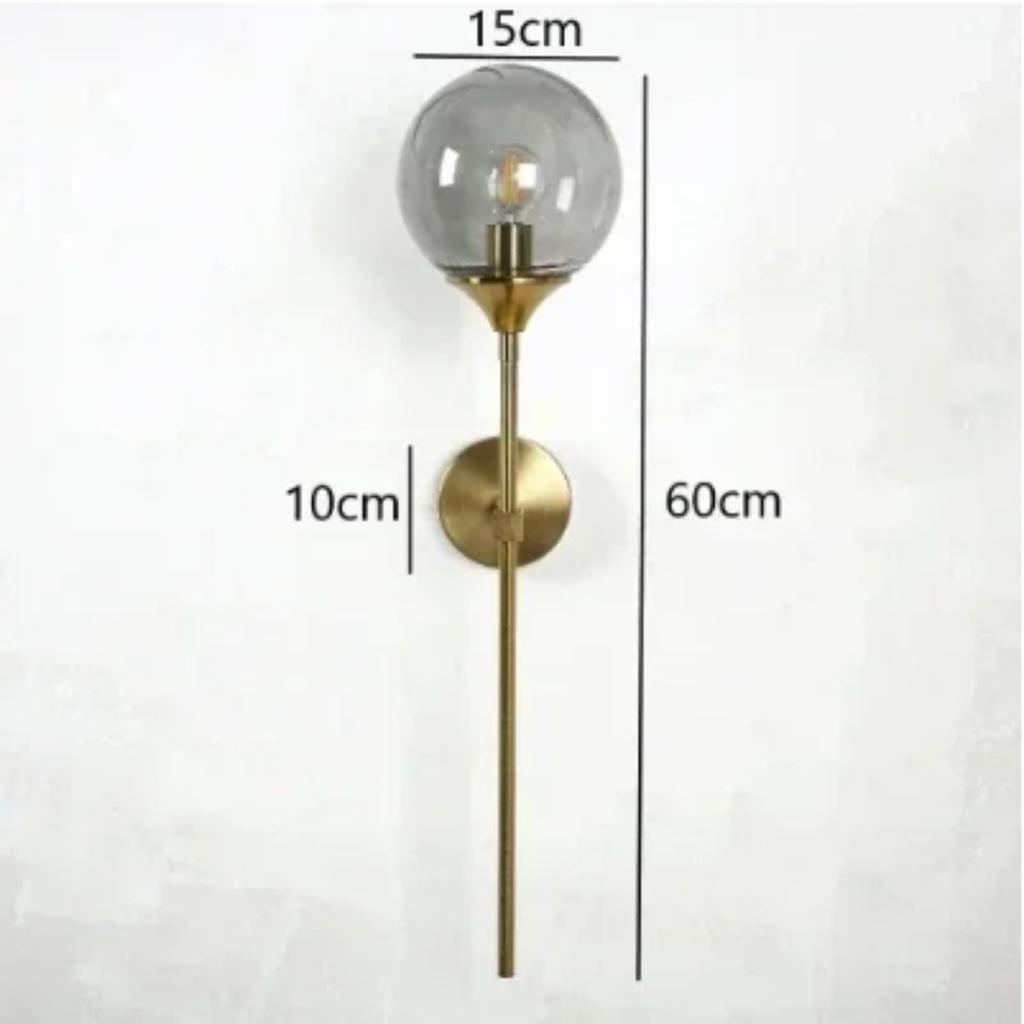 New High-Quality, Elegant, and Stylish Nordic Glass Ball Wall Lamps with a Modern Golden and Sleek Chrome Finish - Perfect for K